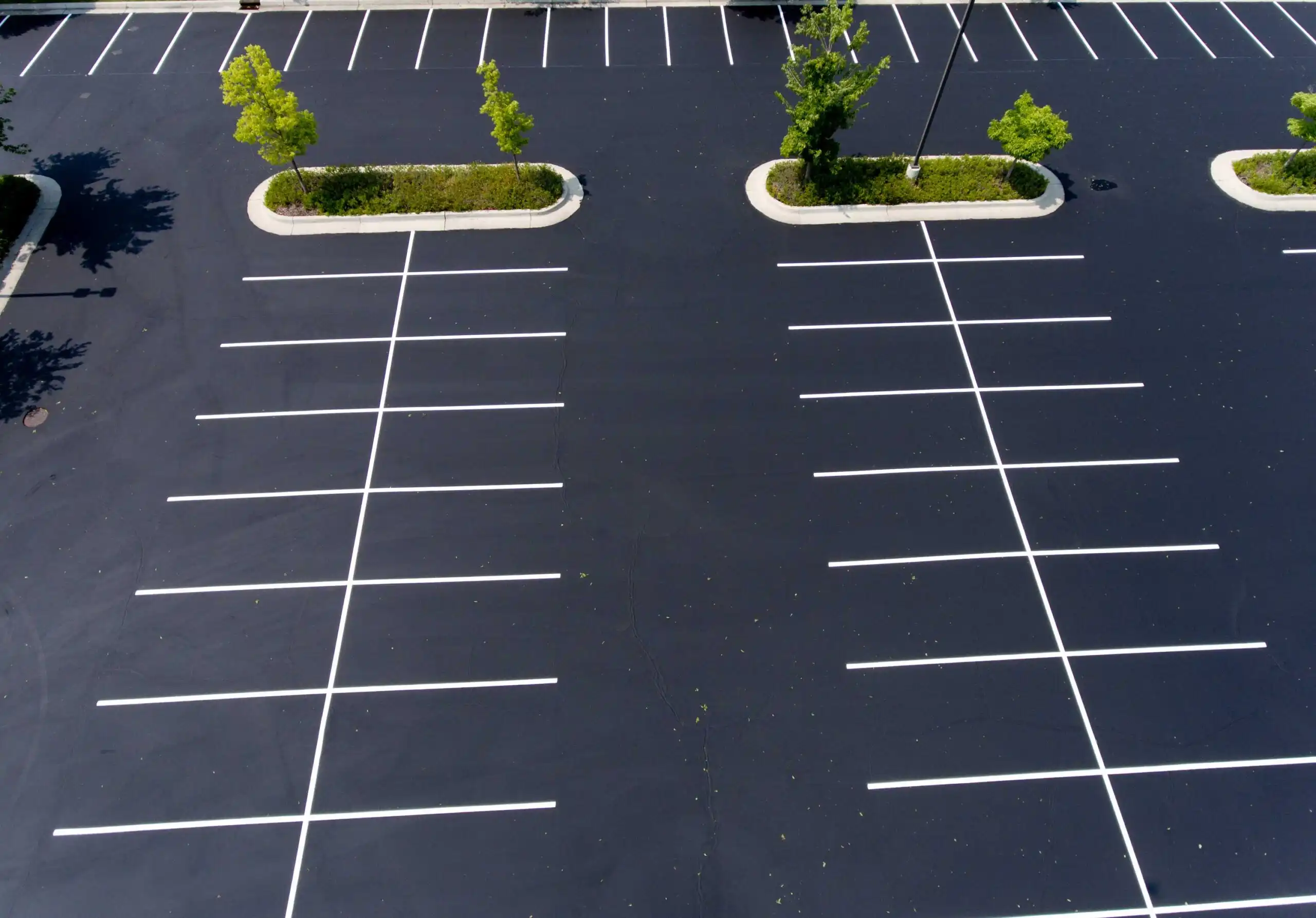 Asphalt Parking Lot with white line painting