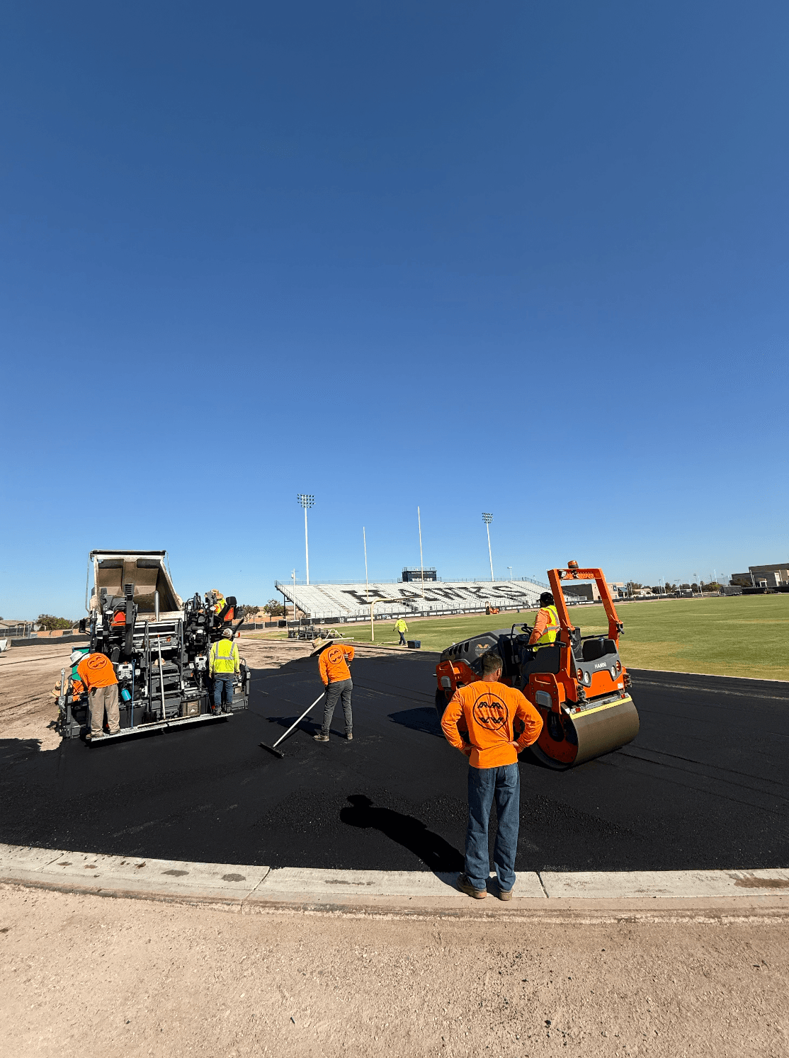 Track paving - ground shot