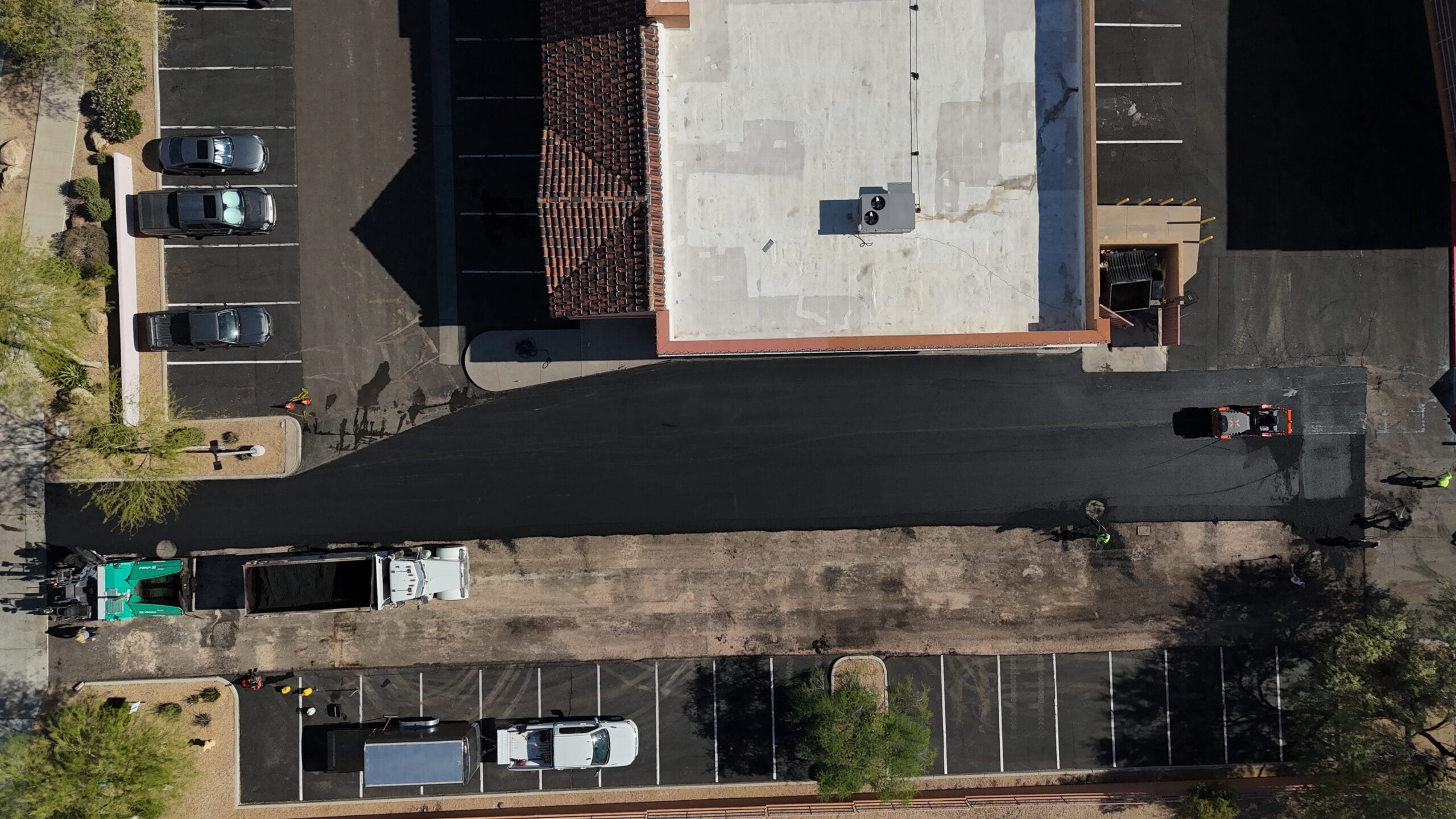Drone shot paving