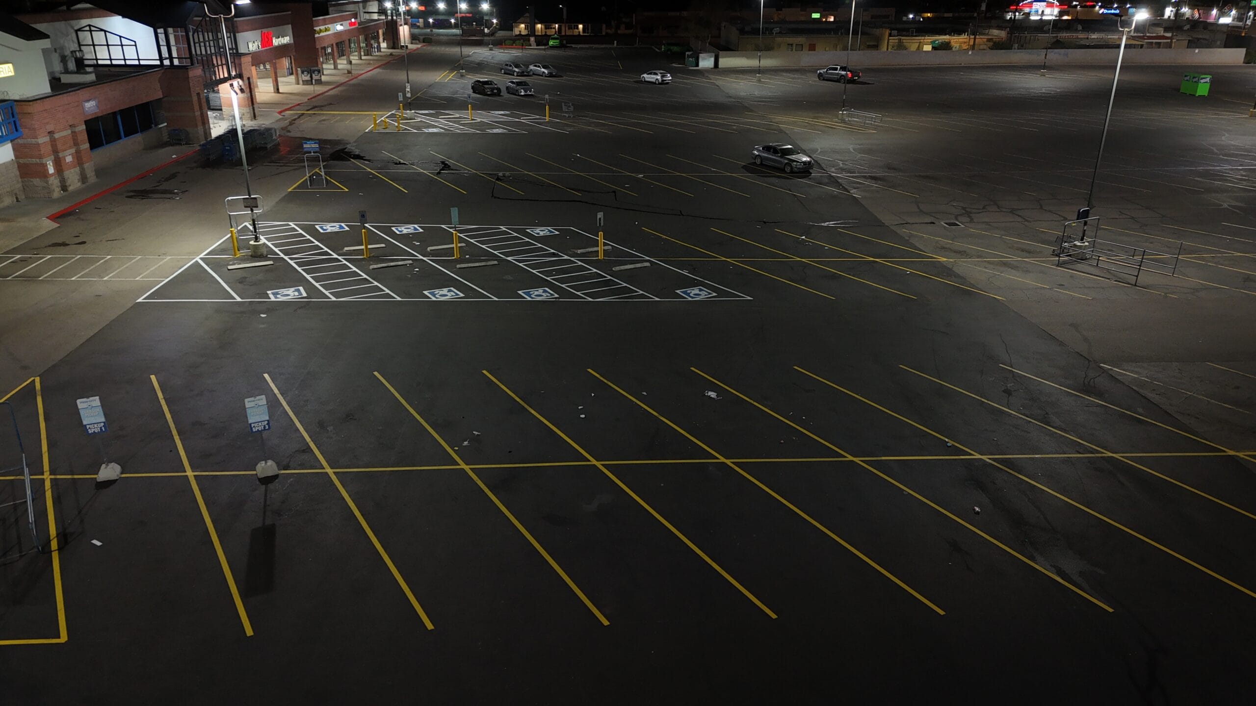 Drone shot low retail